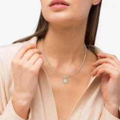 A Initial Diamond Charm Necklace