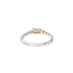 Amethyst and Diamond Stacking Ring