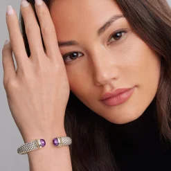 Amethyst Cuff Bracelet | 12mm