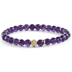 Amethyst Gold Station Bead Bracelet