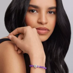 Amethyst Skull Bracelet