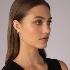 Amethyst Stud Earrings