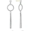Beaded Circle Diamond Drop Earrings