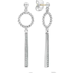 Beaded Circle Diamond Drop Earrings