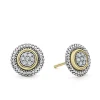 Beaded Diamond Stud Earrings