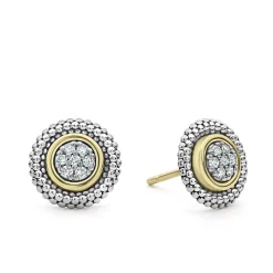 Beaded Diamond Stud Earrings