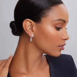 Beaded Diamond Stud Earrings