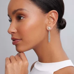 Beaded Diamond Stud Earrings