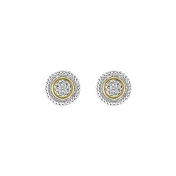 Beaded Diamond Stud Earrings