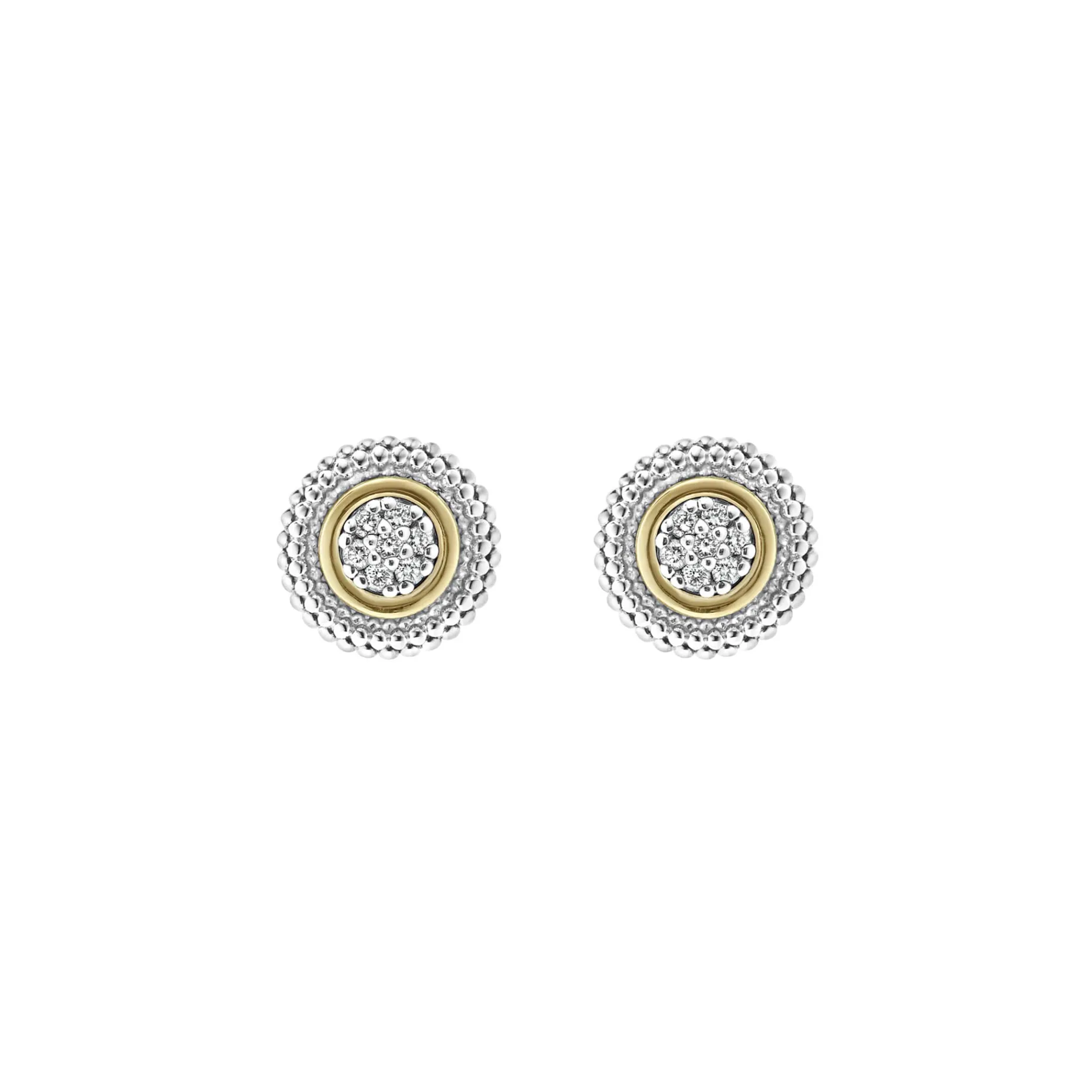 Beaded Diamond Stud Earrings