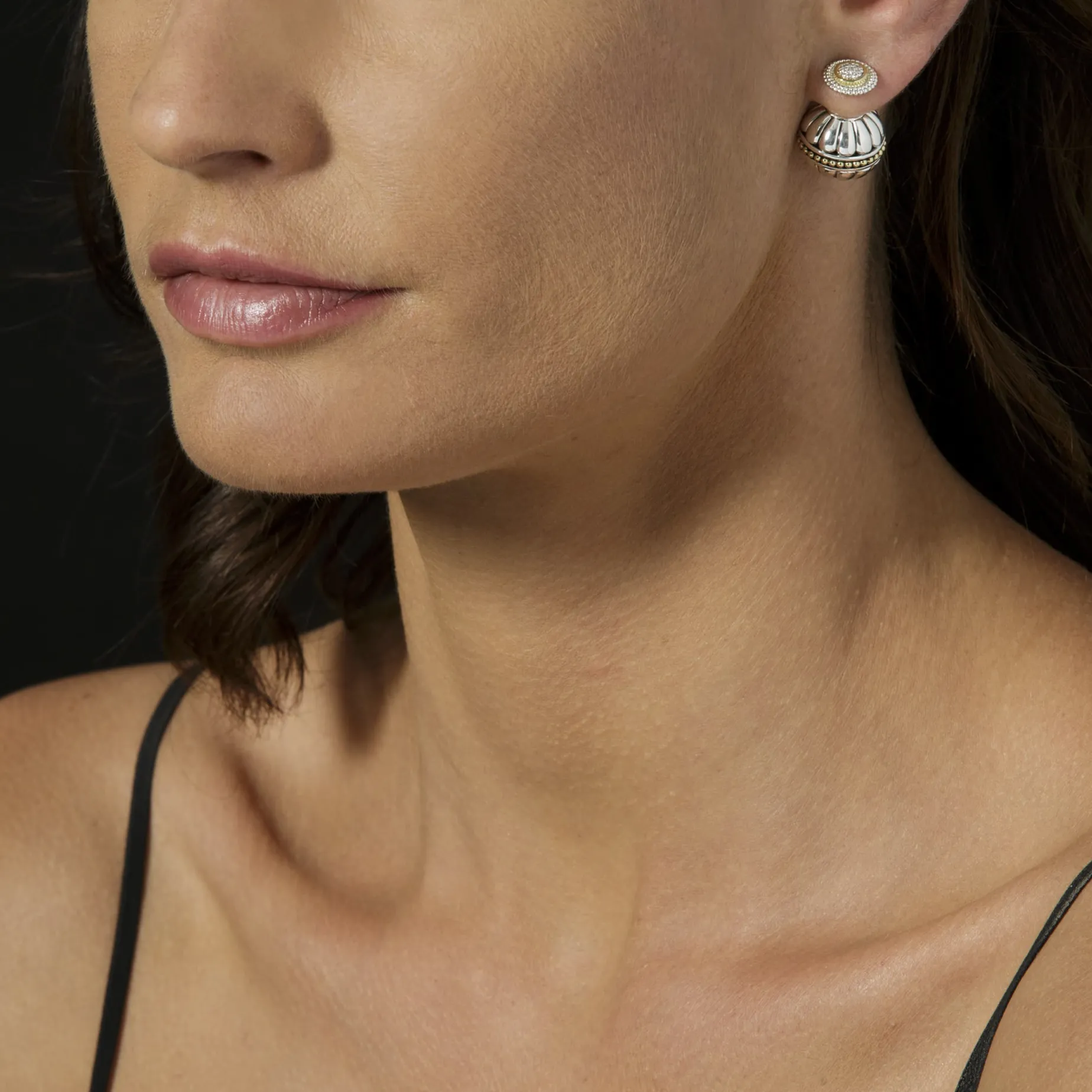 Beaded Diamond Stud Earrings