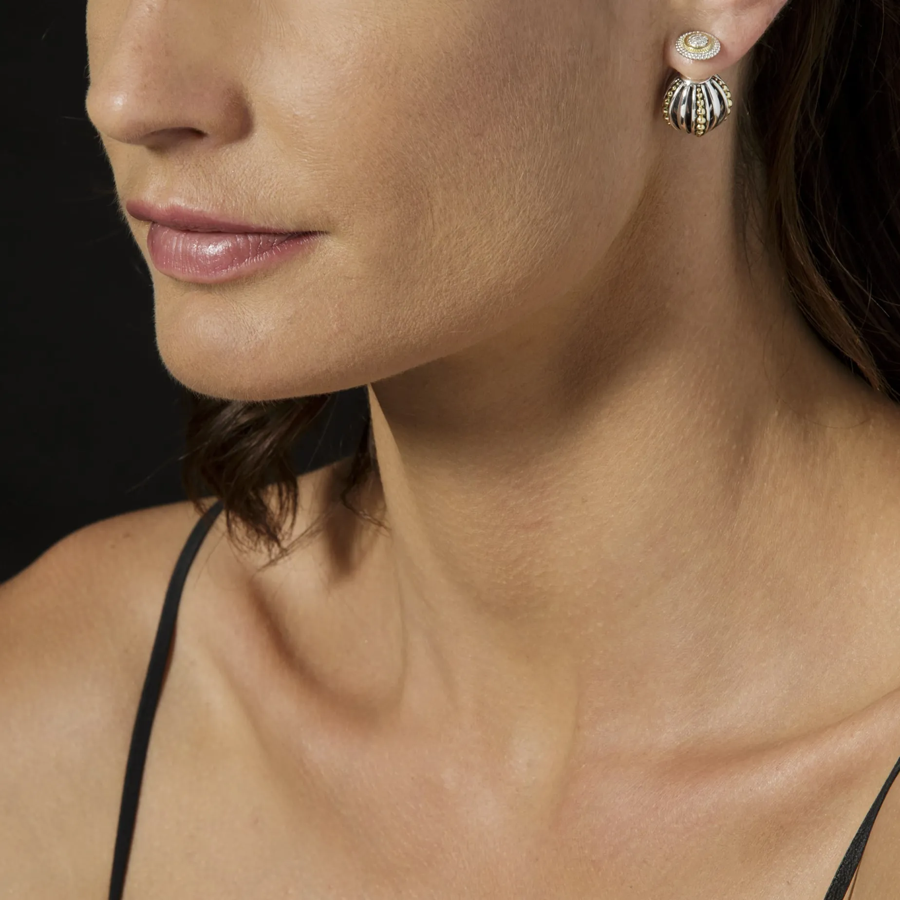 Beaded Diamond Stud Earrings