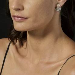 Beaded Diamond Stud Earrings