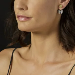 Beaded 18K Gold Stud Earrings