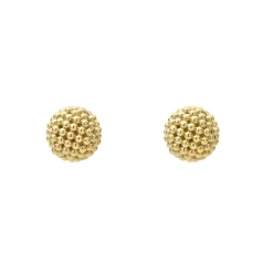 Beaded 18K Gold Stud Earrings