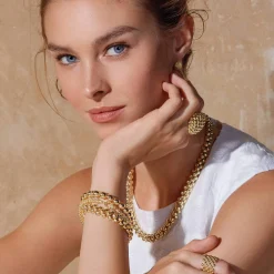 Beaded 18K Gold Stud Earrings