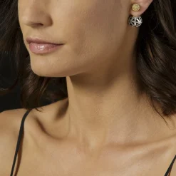 Beaded 18K Gold Stud Earrings