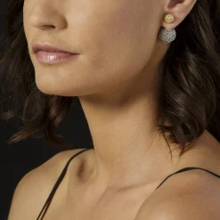 Beaded 18K Gold Stud Earrings