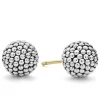Beaded Silver Stud Earrings