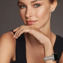 Beaded Silver Stud Earrings