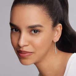 Beaded Thin Drop Earrings