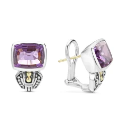 Bezel-Set Amethyst Earrings