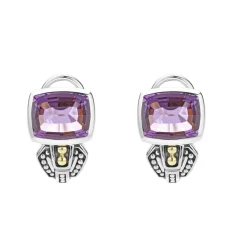Bezel-Set Amethyst Earrings