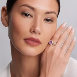 Bezel-Set Amethyst Ring