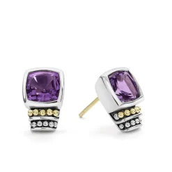 Bezel-Set Amethyst Stud Earrings