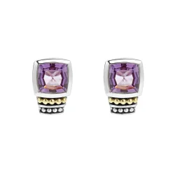 Bezel-Set Amethyst Stud Earrings