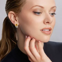 Bezel-Set Citrine Earrings