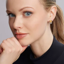 Bezel-Set Citrine Stud Earrings