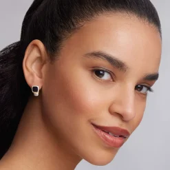 Bezel-Set Onyx Stud Earrings