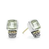 Bezel-Set Prasiolite Stud Earrings