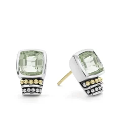 Bezel-Set Prasiolite Stud Earrings