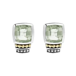 Bezel-Set Prasiolite Stud Earrings