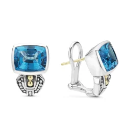 Bezel-Set Swiss Blue Topaz Earrings