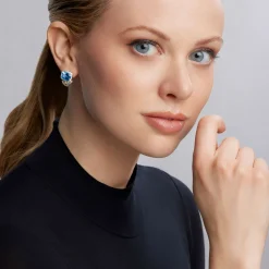 Bezel-Set Swiss Blue Topaz Earrings