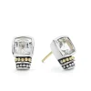 Bezel-Set White Topaz Stud Earrings