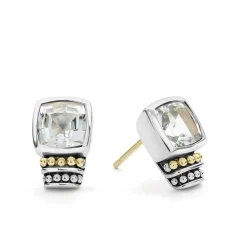 Bezel-Set White Topaz Stud Earrings