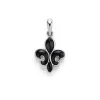 Black Agate Fleur De Lis Amulet