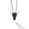 Black Agate Long Horn Pendant