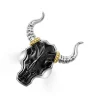 Black Agate Long Horn Ring