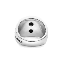 Black Agate Oval Band Ring