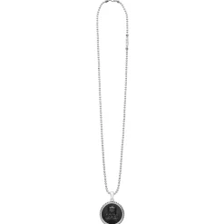 Black Agate Skull Crossbone Amulet Necklace