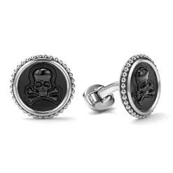 Black Agate Skull Cufflinks