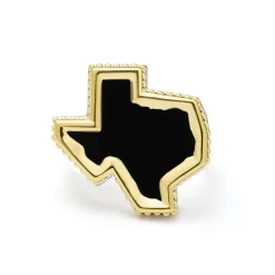 Black Agate Texas State Ring