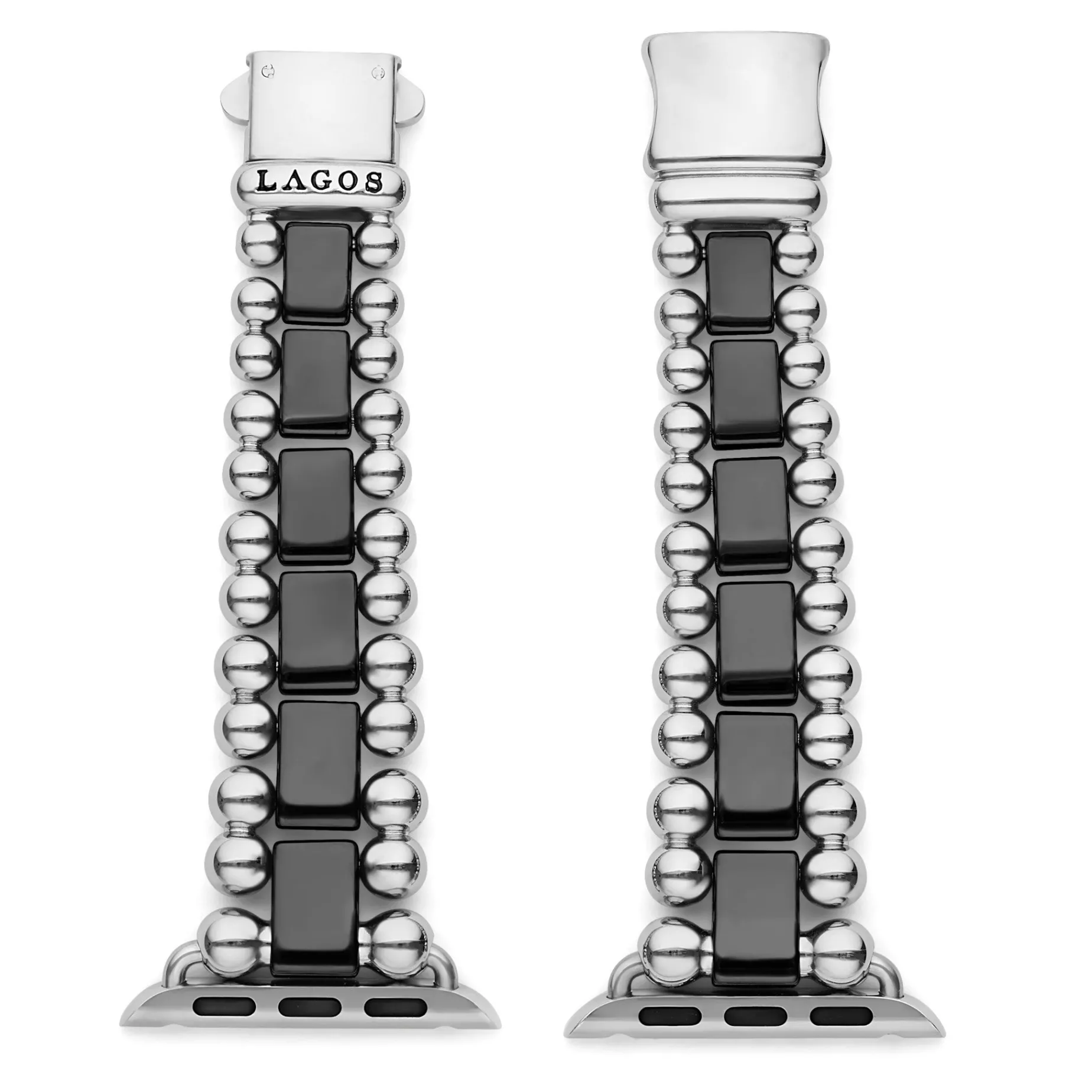 Black Ceramic and Stainless Steel Watch Bracelet-38-45mm