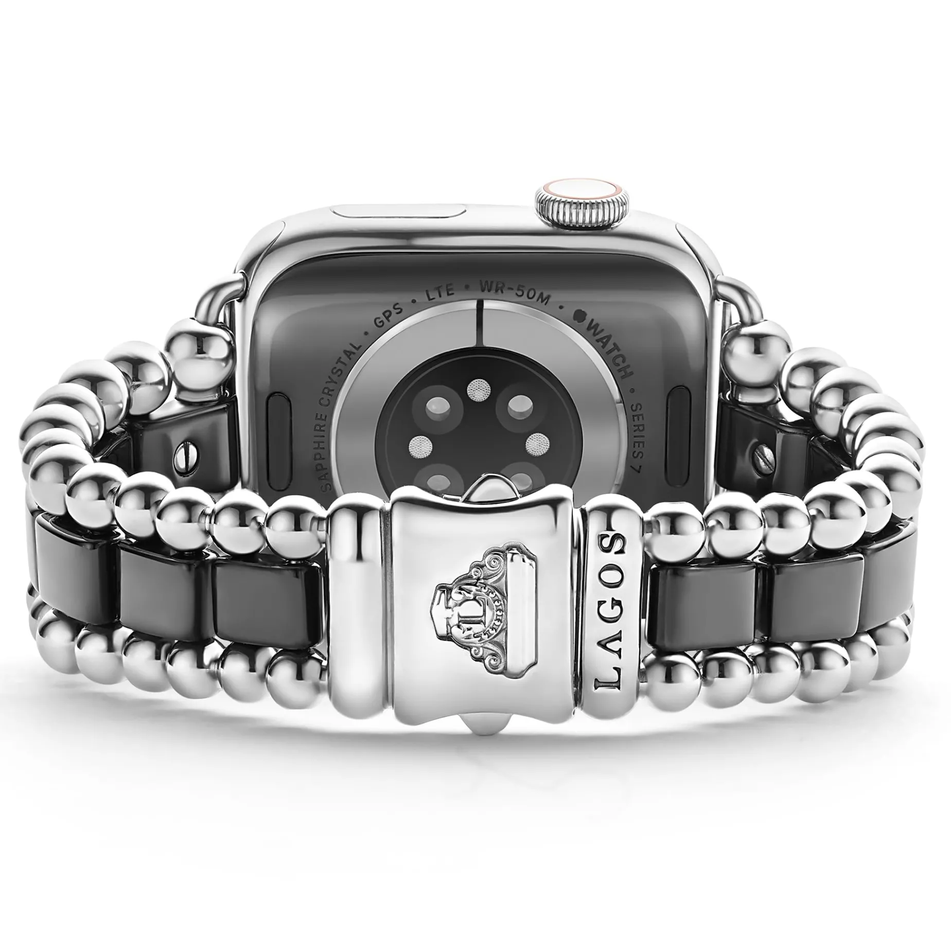 Black Ceramic Half Diamond Watch Bracelet-38-45mm
