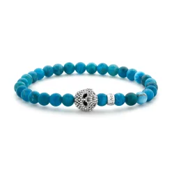 Blue Apatite Skull Bracelet